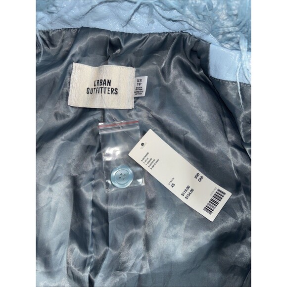 Urban Outfitters “MIA” Jacket NWT - Sky Blue Y2K Feather Jacket - Adult Women XS - Picture 10 of 11